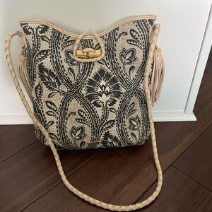 Spartina 449 Lyla hobo linen leather crossbody purse
